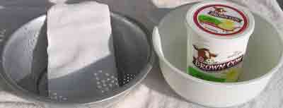 Equipment to drain yogurt for greek recipes.