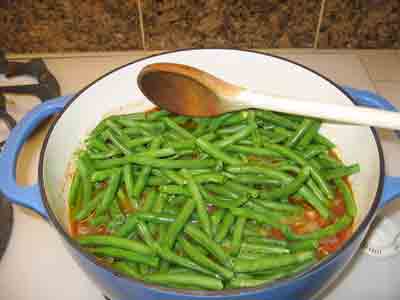 Add green beans on top.