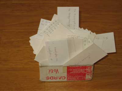 Box of flash cards