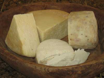 Artisanal Greek cheeses, myzithra and kefalograviera