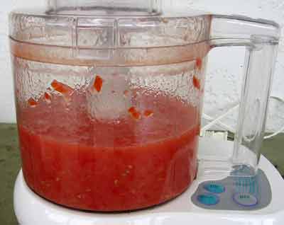 Tomato puree after processing.